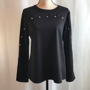 NWT Melissa Paige Black Top w bling LP